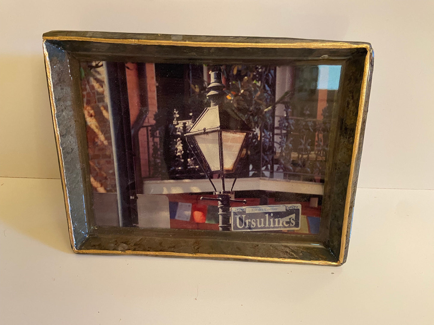Vintage slate tray with photo applied to the base. Entire piece is sealed with a premium grade, high gloss epoxy for an amazing finish!